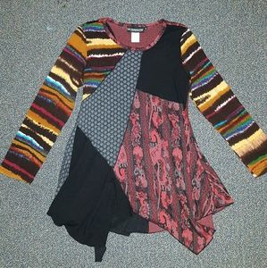 Vintage Artsy Long Flowy Top